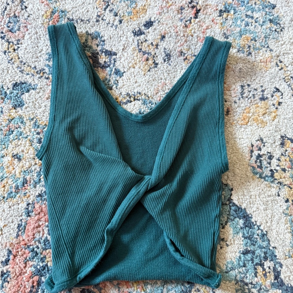 Urban Outfitters Teal Ribbed Tank Top